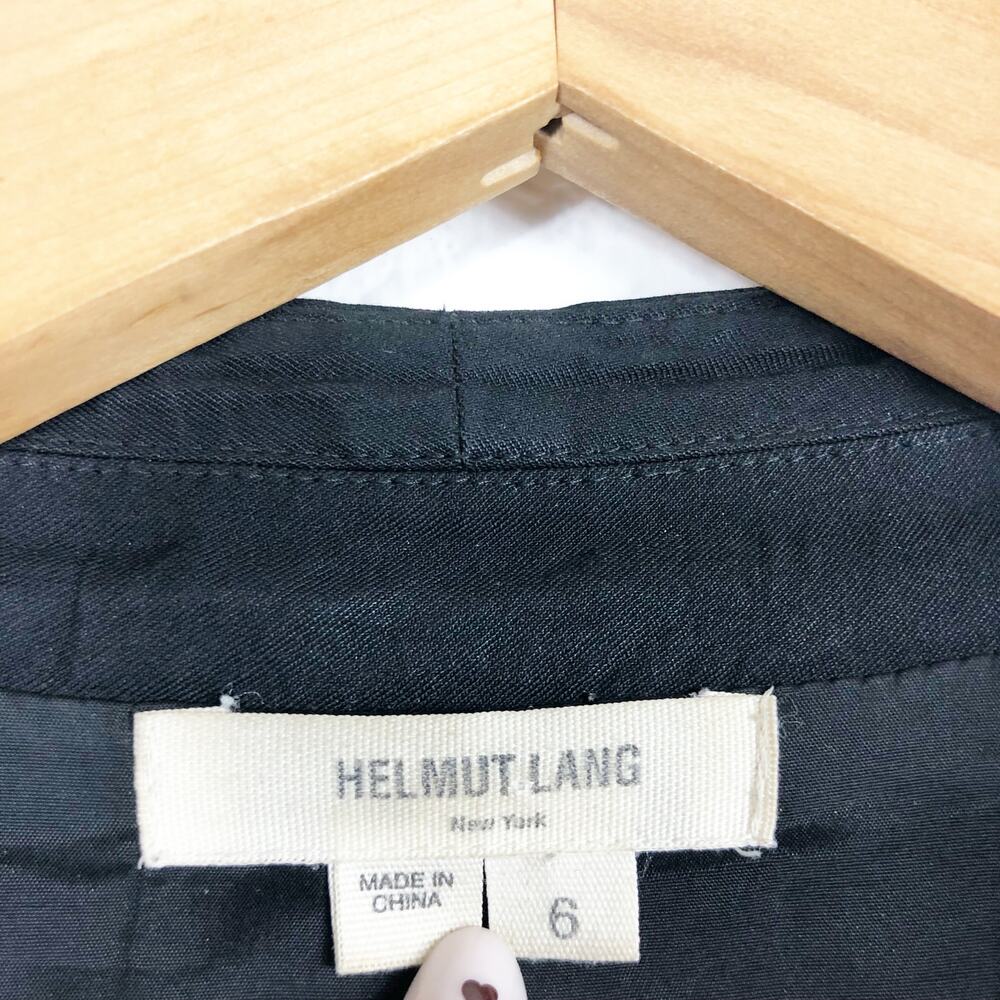 Helmut Lang Black Single Button Collarless Blazer… - image 5